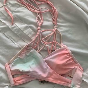 Pink VS Tie Dye Wrap bikini top